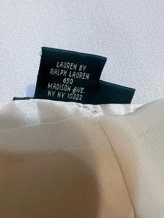 Lauren Ralph Lauren 100% Silk Ivory Satin Wide Leg Dress Pants Petite - Picture 5 of 15